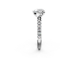 White gold Heart Solitaire Pave Diamond Engagement Ring with Four-Prong Setting_362