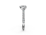 White gold Heart Solitaire Pave Diamond Engagement Ring with Prong Setting_57