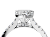 White gold Heart Solitaire Pave Diamond Engagement Ring with Prong Setting_59