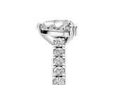 White gold Heart Solitaire Pave Diamond Engagement Ring with Prong Setting_60
