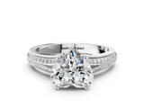 White gold Heart Solitaire Pave Split Shank Engagement Ring with Six-Prong Setting_47