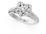 White gold Heart Solitaire Pave Split Shank Engagement Ring with Six-Prong Setting_48