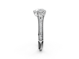 White gold Heart Solitaire Pave Split Shank Engagement Ring with Six-Prong Setting_49