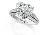 White gold Heart Solitaire Pave Split Shank Ring with Four-Prong Setting_82