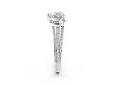 White gold Heart Solitaire Pave Split Shank Ring with Four-Prong Setting_83