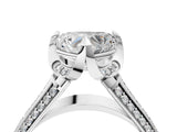 White gold Heart Solitaire Pave Split Shank Ring with Four-Prong Setting_85