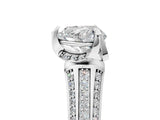 White gold Heart Solitaire Pave Split Shank Ring with Four-Prong Setting_86