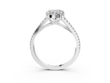 White gold Heart Solitaire Split Shank Pavé Diamond Engagement Ring_309