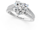 White gold Heart Solitaire Split Shank Pavé Diamond Engagement Ring_312