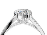 White gold Heart Solitaire Split Shank Pavé Diamond Engagement Ring_315