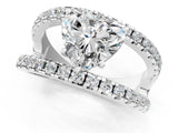 White gold Heart Solitaire Split Shank Pave Diamond Ring_47