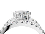 White gold Heart Solitaire Split Shank Pave Diamond Ring_50