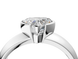 White gold Heart Solitaire Tension Set Diamond Ring with Wide Band_41