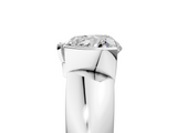 White gold Heart Solitaire Tension Set Diamond Ring with Wide Band_42