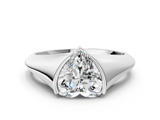 White gold Heart Solitaire Tension Set Diamond Ring_20
