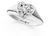 White gold Heart Solitaire Tension Set Diamond Ring_21