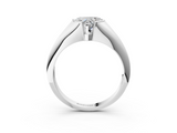 White gold Heart Solitaire Tension Set Diamond Ring_22