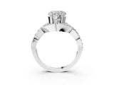 White gold Heart Solitaire Twist Band Pavé Diamond Engagement Ring_102