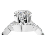 White gold Heart Solitaire Twist Band Pavé Diamond Engagement Ring_103
