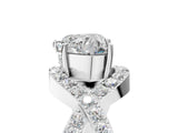 White gold Heart Solitaire Twist Band Pavé Diamond Engagement Ring_92