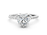 White gold Heart Solitaire Twist Band Ring with Four-Prong Setting_12