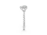 White gold Heart Solitaire Twist Band Ring with Four-Prong Setting_14