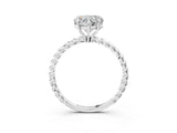 White gold Heart Solitaire Twist Band Ring with Four-Prong Setting_15
