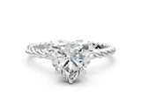 White gold Heart Solitaire Twist Band Ring with Four-Prong Setting_68