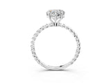 White gold Heart Solitaire Twist Band Ring with Four-Prong Setting_71