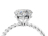 White gold Heart Solitaire Twist Band Ring with Four-Prong Setting_72