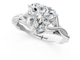 White gold Heart Solitaire Twist Band Six-Prong Setting 1