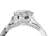 White gold Heart Solitaire Twist Band Six-Prong Setting 4