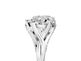 White gold Heart Solitaire Twist Band Six-Prong Setting 5