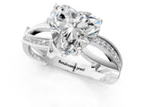White gold Heart Solitaire Twist Band with Pavé Accents and Four-Prong Setting_21