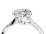 White gold Heart Solitaire Twist Band with Pavé Diamonds and Four-Prong Setting_97