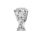 White gold Heart Solitaire Twist Band with Pavé Setting and Four-Prong Setting_35