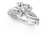 White gold Heart Solitaire Twist Band with Pave Prong Setting_47