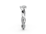 White gold Heart Solitaire Twist Band with Pave Prong Setting_52