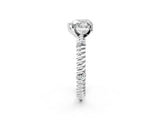White gold Heart Solitaire Twisted Band Prong Set Engagement Ring_73