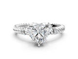 White gold Heart Solitaire Twisted Band Prong Set Engagement Ring_83