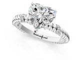 White gold Heart Solitaire Twisted Band Prong Set Engagement Ring_84