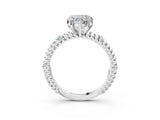 White gold Heart Solitaire Twisted Band Prong Set Engagement Ring_86