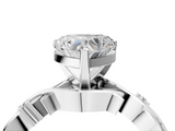 White gold Heart Solitaire Twisted Band Prong Setting Ring_224