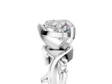 White gold Heart Solitaire Twisted Band Prong Setting Ring_225