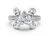 White gold Heart Solitaire Twisted Band Scroll Prong Ring_3