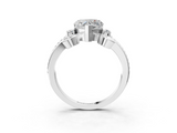 White gold Heart Solitaire Twisted Band Scroll Prong Ring_6