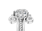 White gold Heart Solitaire Twisted Band Scroll Prong Ring_8