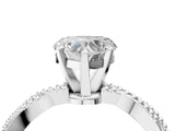 White gold Heart Solitaire Twisted Band with Bead Prong Setting_320