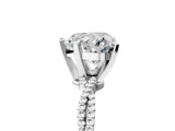 White gold Heart Solitaire Twisted Band with Bead Prong Setting_327