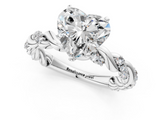 White gold Heart Solitaire Twisted Band with Pavé Accents and Four-Prong Setting_38